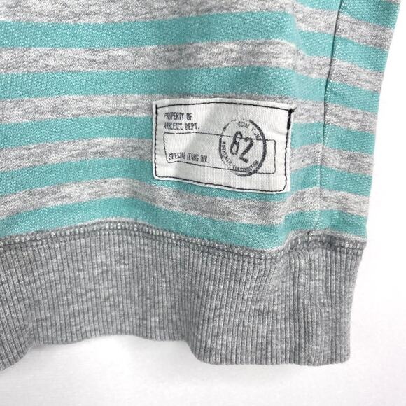 Sonoma Goods For Life Teal & Grey Striped Sweatshirt 7X - Picture 4 of 8
